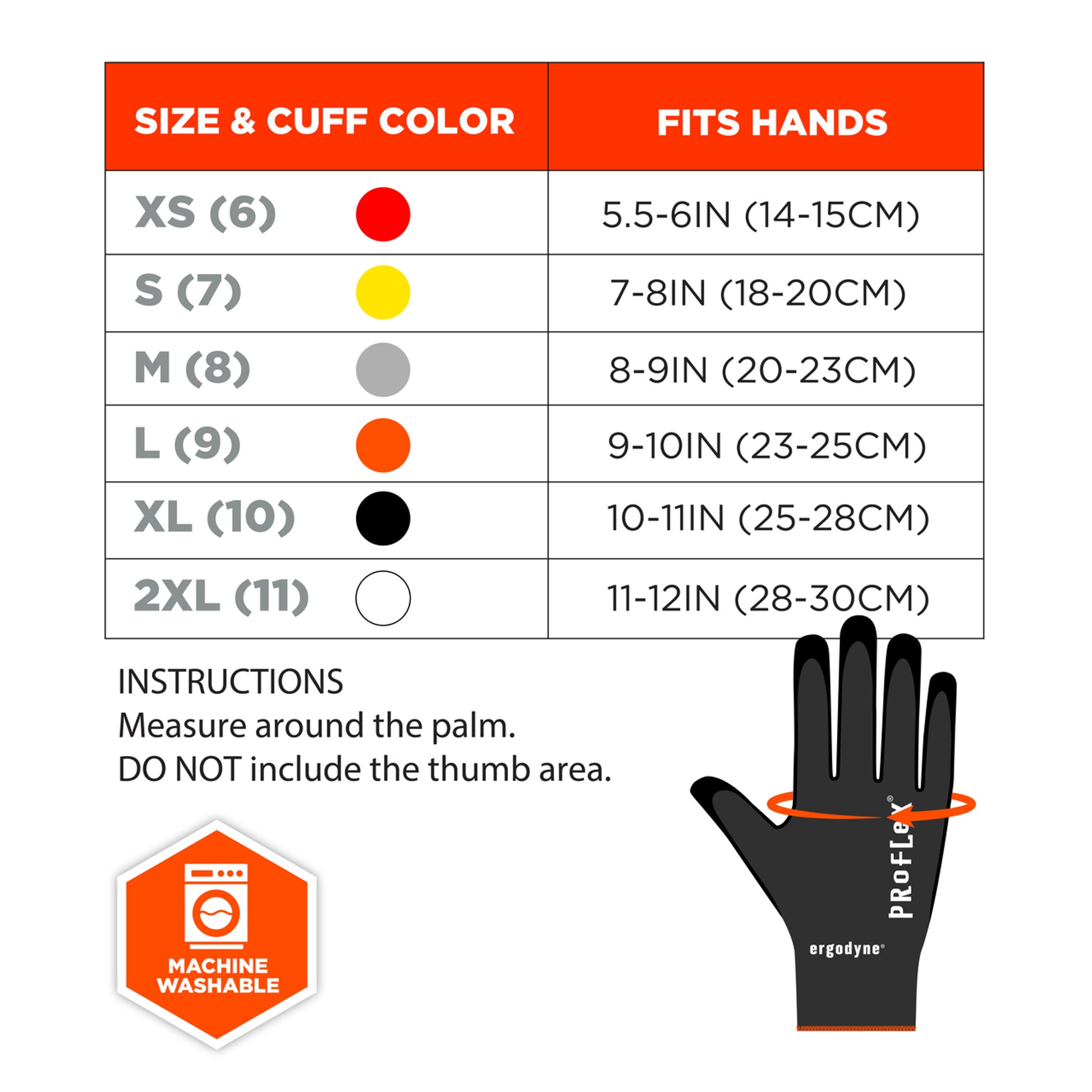 Ergodyne ProFlex 7001 Nitrile Coated Gloves - Abrasion Resistant, 18g, Dry Grip - Black - 1-pair