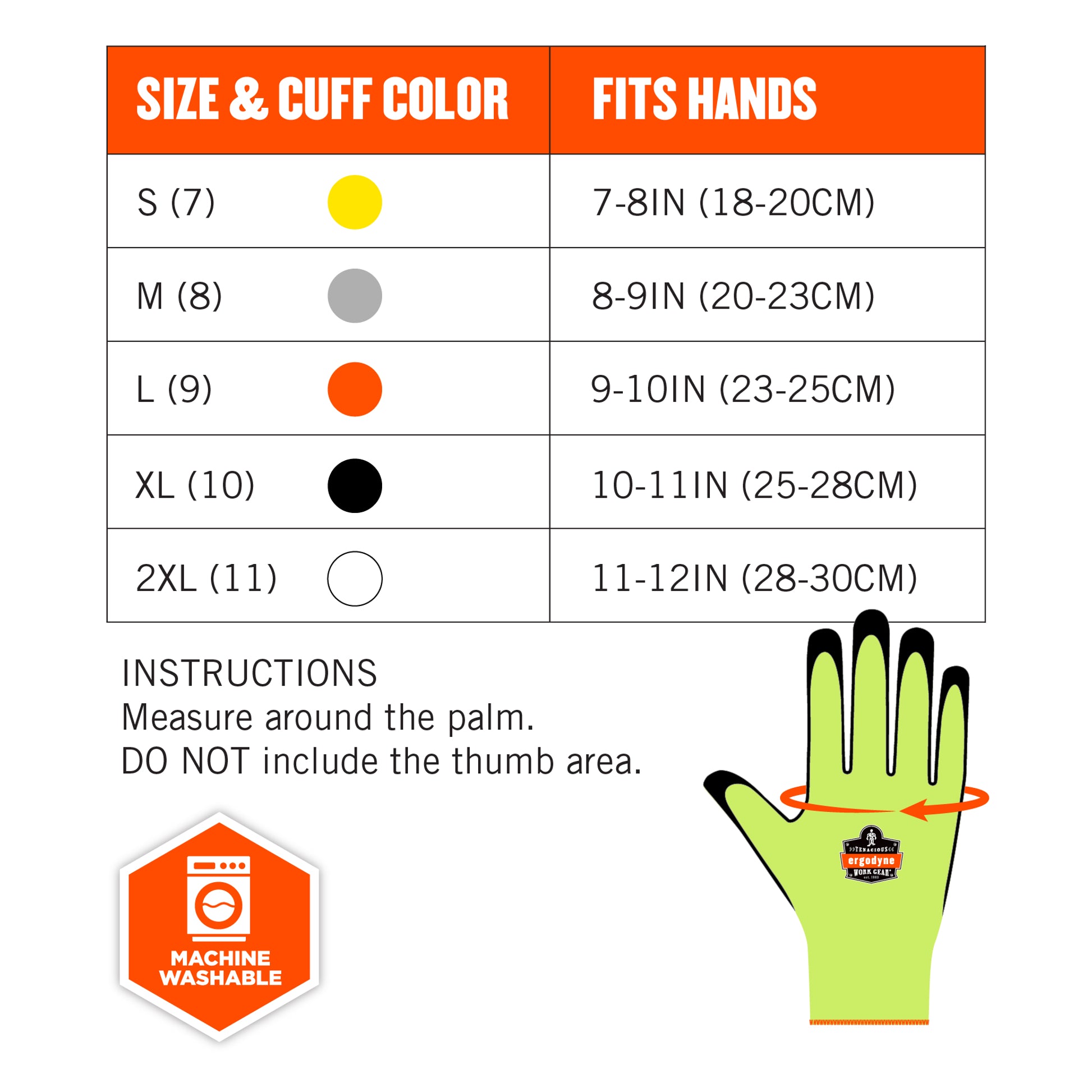 Ergodyne ProFlex 7022 Hi-Vis Nitrile Coated Cut-Resistant Gloves - ANSI A2, EN388: 4342B, 18g, Dry Grip - Lime - 1-pair