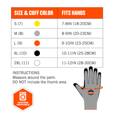 Ergodyne ProFlex 7031 Nitrile Coated Cut-Resistant Gloves - ANSI/ISEA 105-2016 A3, EN388: 4X42C, 13g, Extra Strength - Gray - 1-pair