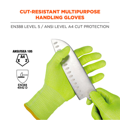 Ergodyne ProFlex 7040 Cut Resistant Food Grade Gloves - ANSI/ISEA 105-2016 A4, EN388 Level 5 - Lime - 1-pair