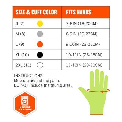 Ergodyne ProFlex 7040 Cut Resistant Food Grade Gloves - ANSI/ISEA 105-2016 A4, EN388 Level 5 - Lime - 1-pair