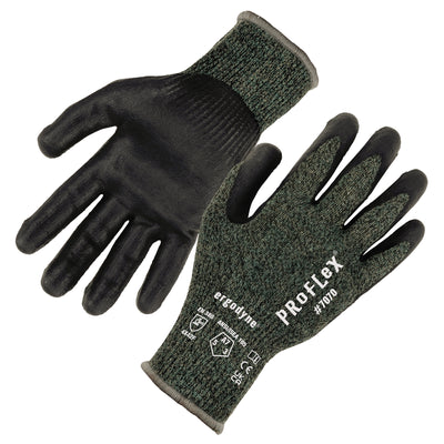 Ergodyne ProFlex 7070 Nitrile Coated Cut-Resistant Gloves - ANSI/ISEA 105-2016 A7, EN388: 4X42F, 13g, Heat Resistant - Green - 1-pair