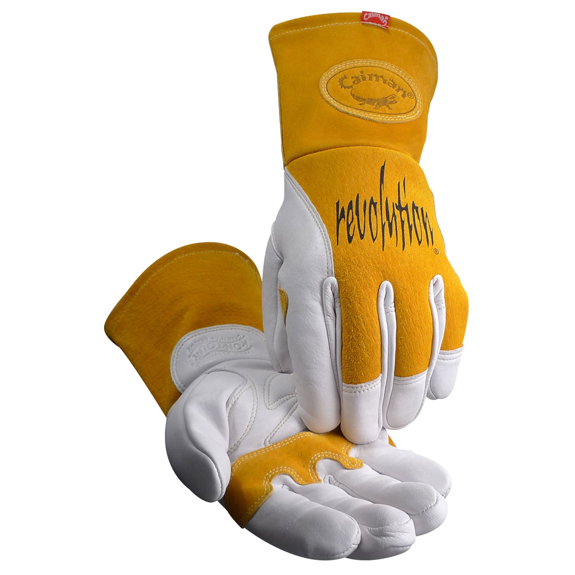 Caiman Premium Cow Grain MIG/Stick Welder's Glove w/Two-Layer Insulated Back - Gold - 6/PR - 1810