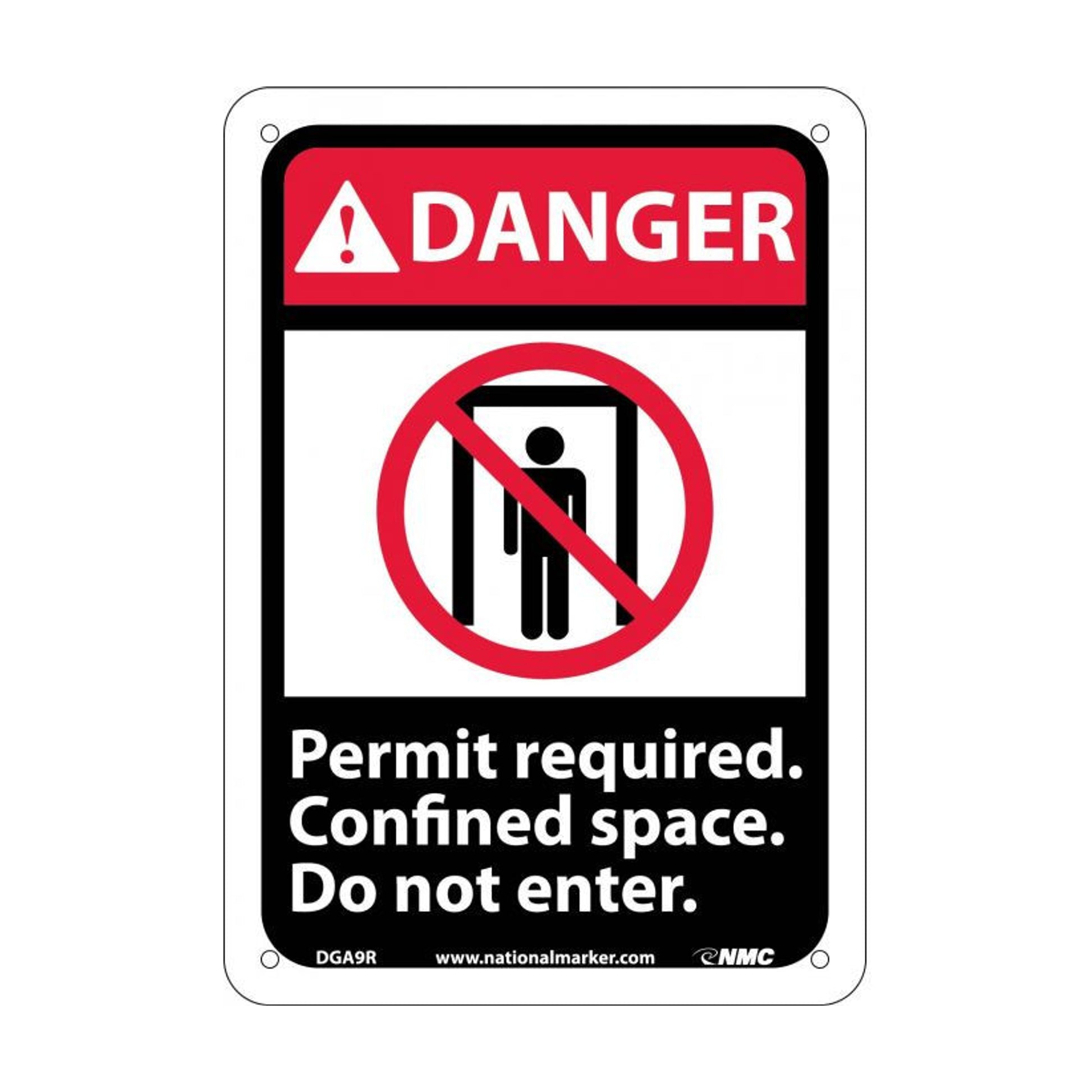 Danger: Permit Required Confined Space Do Not En(W/Graphic) - 10X7 - Rigid Plastic - DGA9R
