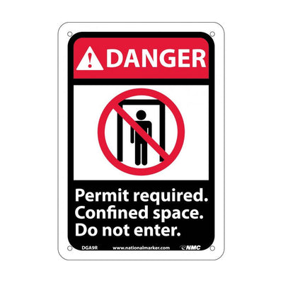 Danger: Permit Required Confined Space Do Not En(W/Graphic) - 10X7 - Rigid Plastic - DGA9R