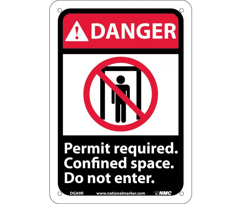 Danger: Permit Required Confined Space Do Not En(W/Graphic) - 10X7 - Rigid Plastic - DGA9R