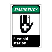 Emergency - First Aid Station (W/Graphic) - 10X7 - Rigid Plastic - EGA3R