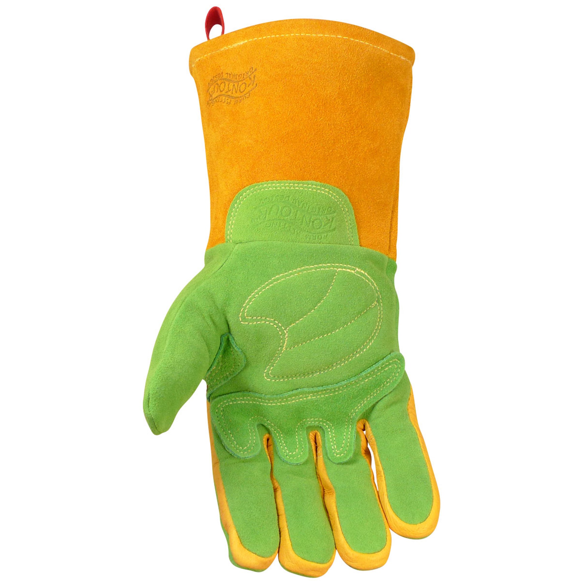 Caiman Premium Wasabi Green Split Deerskin MIG/Stick Welder's Glove w/FR Foam/Fleece Insulation - 6/PR - 1816