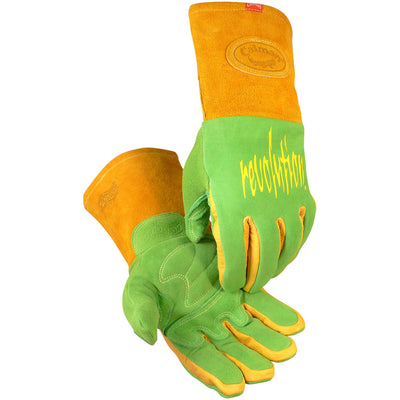 Caiman Premium Wasabi Green Split Deerskin MIG/Stick Welder's Glove w/FR Foam/Fleece Insulation - 6/PR - 1816