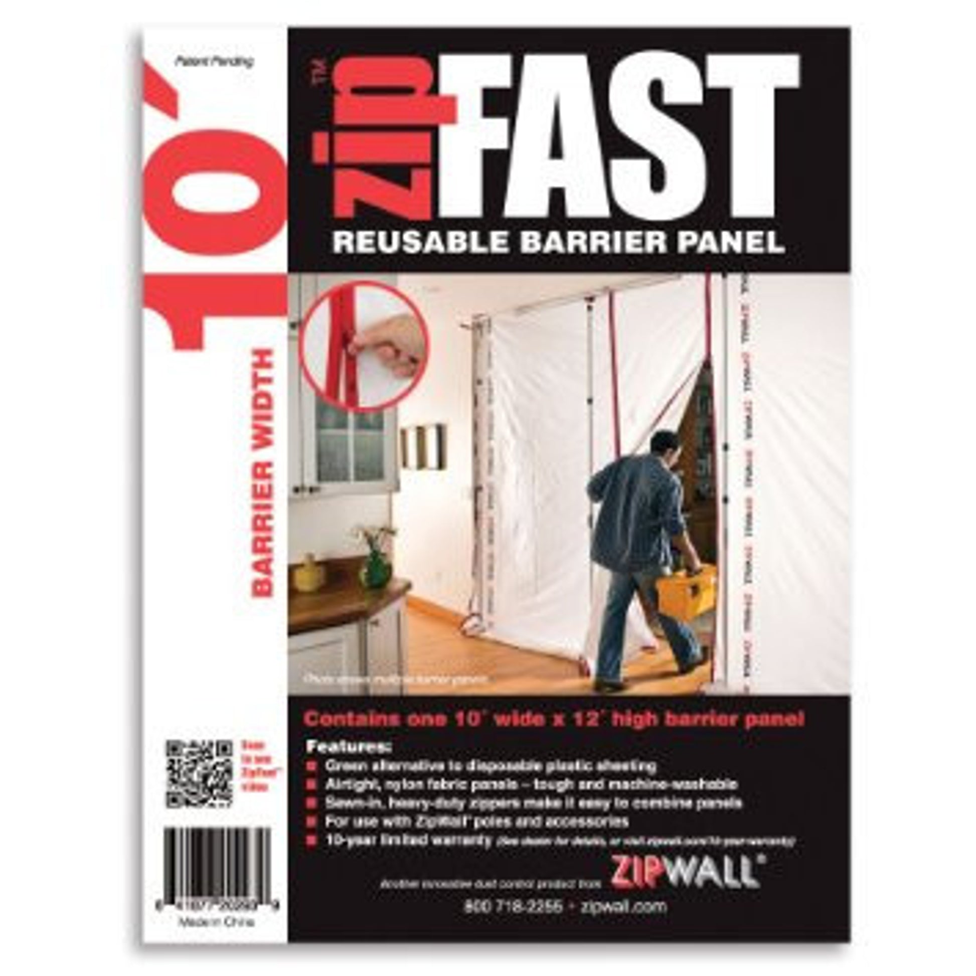 ZipWall ZipFast 10' Pane - ZF10 - 4/Pack