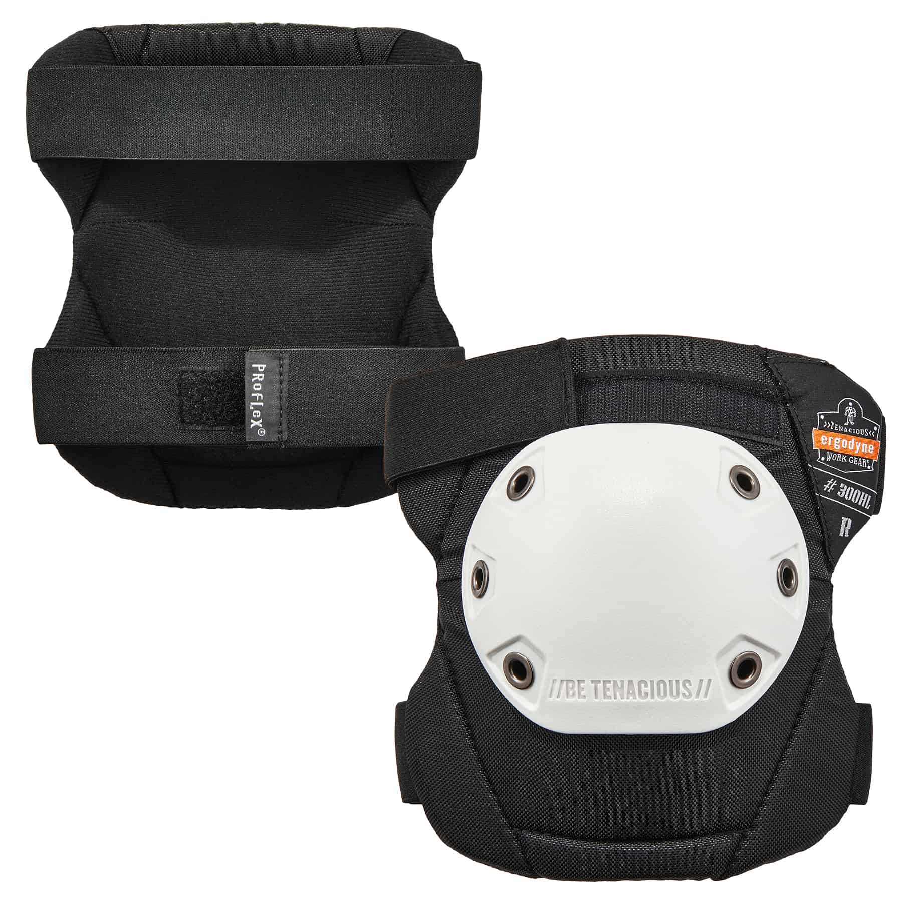 Ergodyne ProFlex 300HL Knee Pads - Rounded Cap, Hook & Loop
