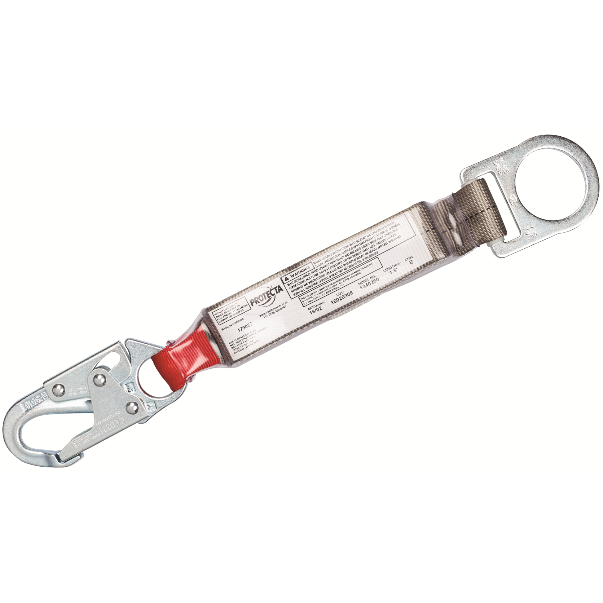 3M Protecta Web Shock-Absorbing Lanyard - 1.5 ft - 1340260