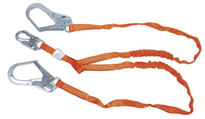 Miller Titan II 6 ft. Double Leg Tubular Shock-Absorbing Lanyard w/Locking Rebar Hooks T5122-Z7/6FTAF