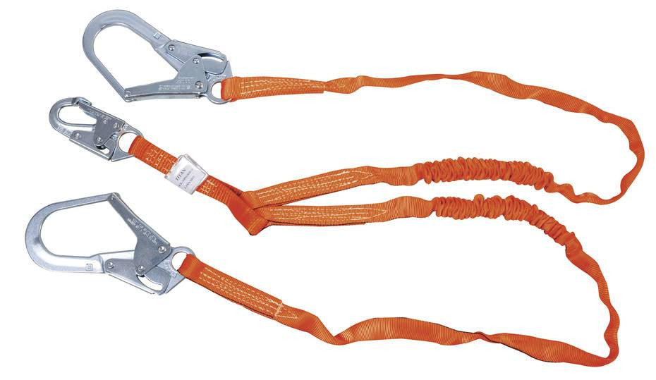 Miller Titan II 6 ft. Double Leg Tubular Shock-Absorbing Lanyard w/Locking Rebar Hooks T5122-Z7/6FTAF