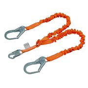 Miller Titan II 6 ft. Double Leg Stretch Tubular Built-In Shock-Absorbing Lanyard w/Locking Rebar Hooks T5122SS-Z7/6FTAF