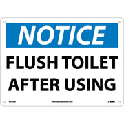 Notice: Flush Toilet After Using - 10X14 - .040 Alum - N275AB