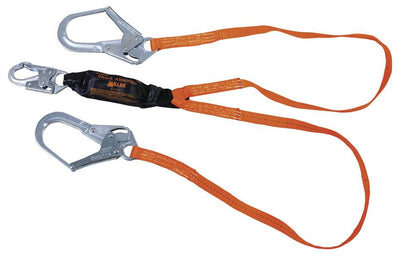 Miller Titan II 6ft. Double Leg Pack-Type Shock-Absorbing Lanyard w/Locking Rebar Hooks T6122-Z7/6FTAF