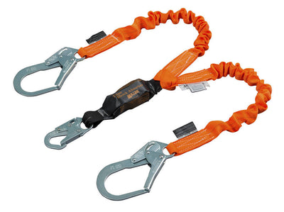Miller Titan II 6 ft. Double Leg Stretch Pack-Type Shock-Absorbing Lanyard w/Locking Rebar Hook T6122SS-Z7/6FTAF