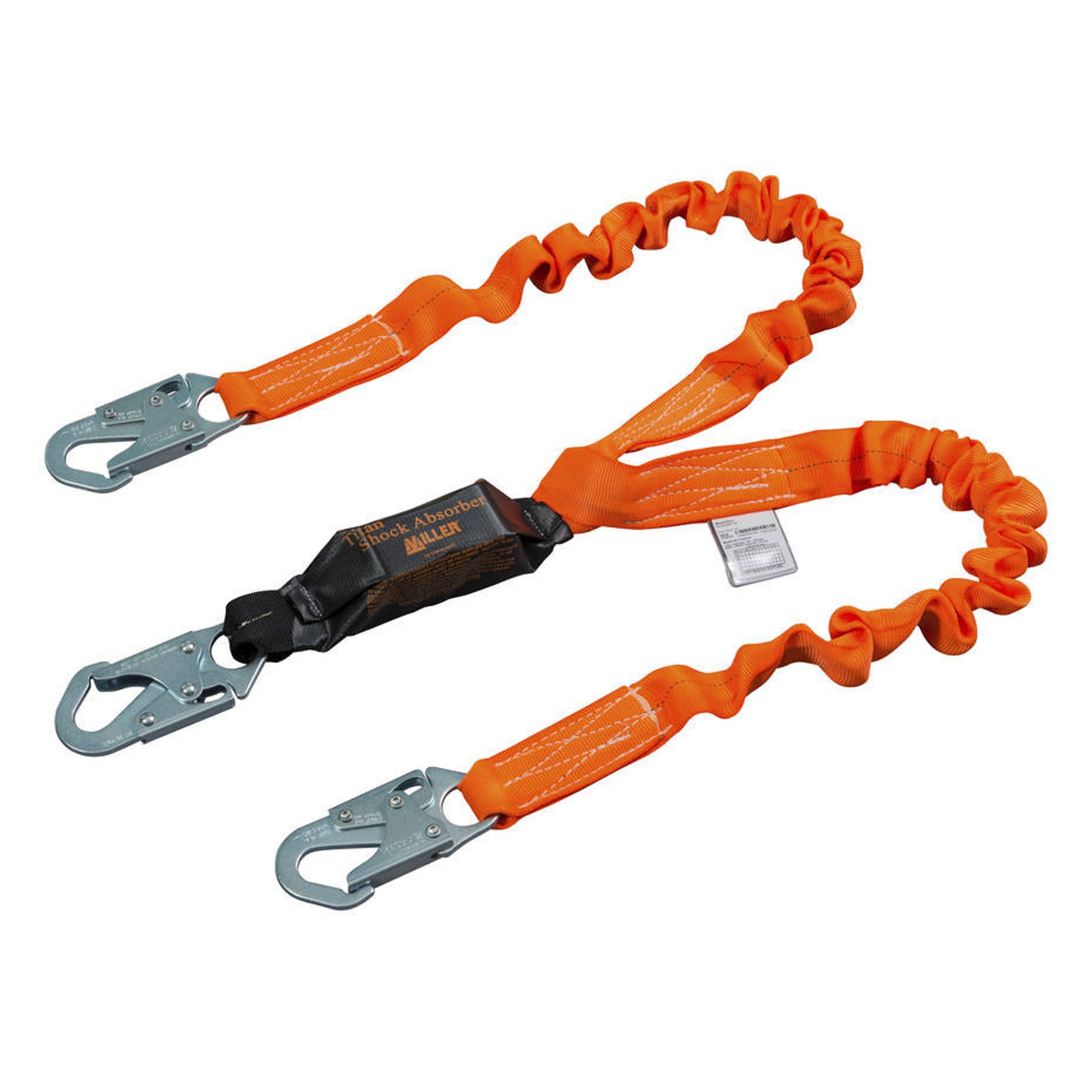 Miller Titan II 6 ft. Double Leg Stretch Pack-Type Shock-Absorbing Lanyard w/Locking Snap Hook T6121SS-Z7/6FTAF