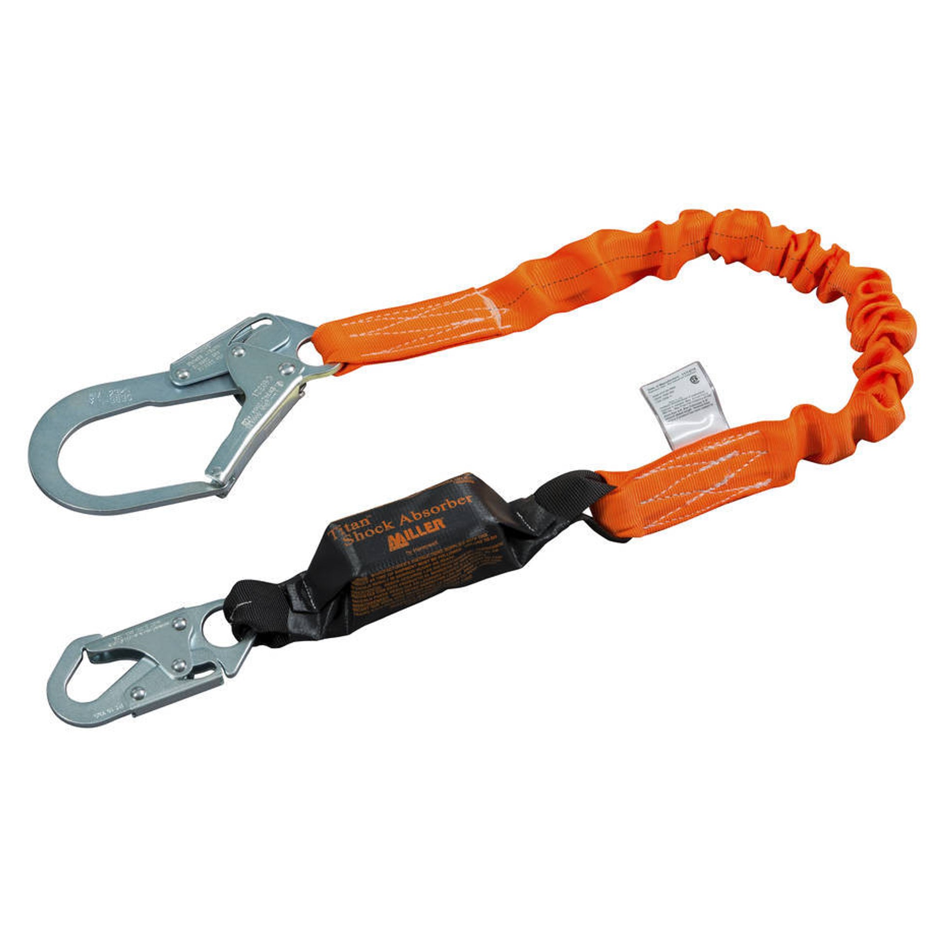 Miller Titan II 6 ft. Stretch Pack-Type Shock-Absorbing Lanyard w/Locking Rebar Hook T6112SS-Z7/6FTAF