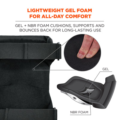 Ergodyne ProFlex 435 Comfort Hinge Gel Knee Pads - Long Hard Cap