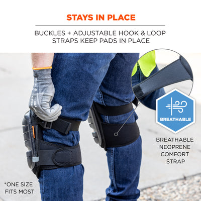 Ergodyne ProFlex 345 Injected Gel Knee Pads - Long Hard Cap