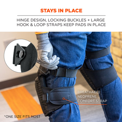 Ergodyne ProFlex 450 Comfort Hinge Gel Knee Pads - Long Soft Cap