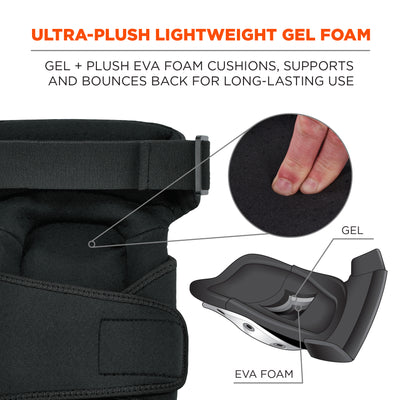 Ergodyne ProFlex 450 Comfort Hinge Gel Knee Pads - Long Soft Cap