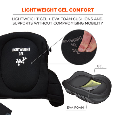 Ergodyne ProFlex 367 Lightweight Gel Knee Pads - Rounded Hard Cap