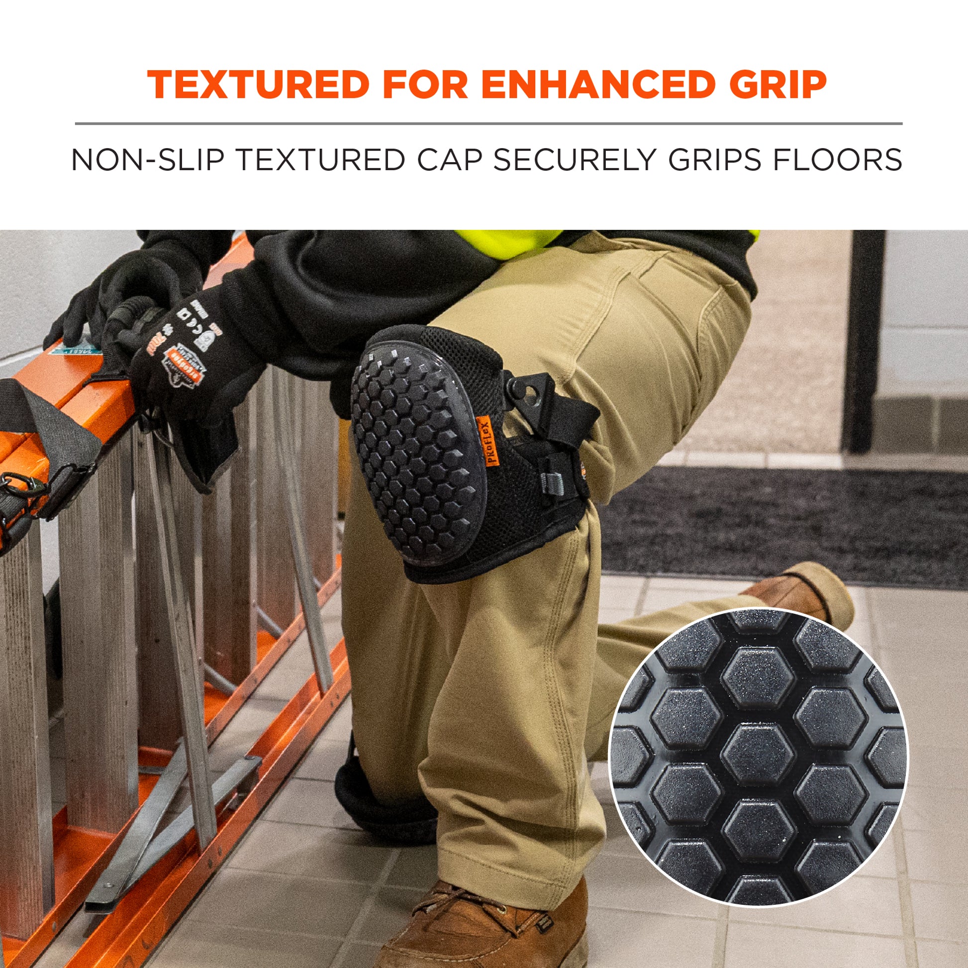 Ergodyne ProFlex 367 Lightweight Gel Knee Pads - Rounded Hard Cap