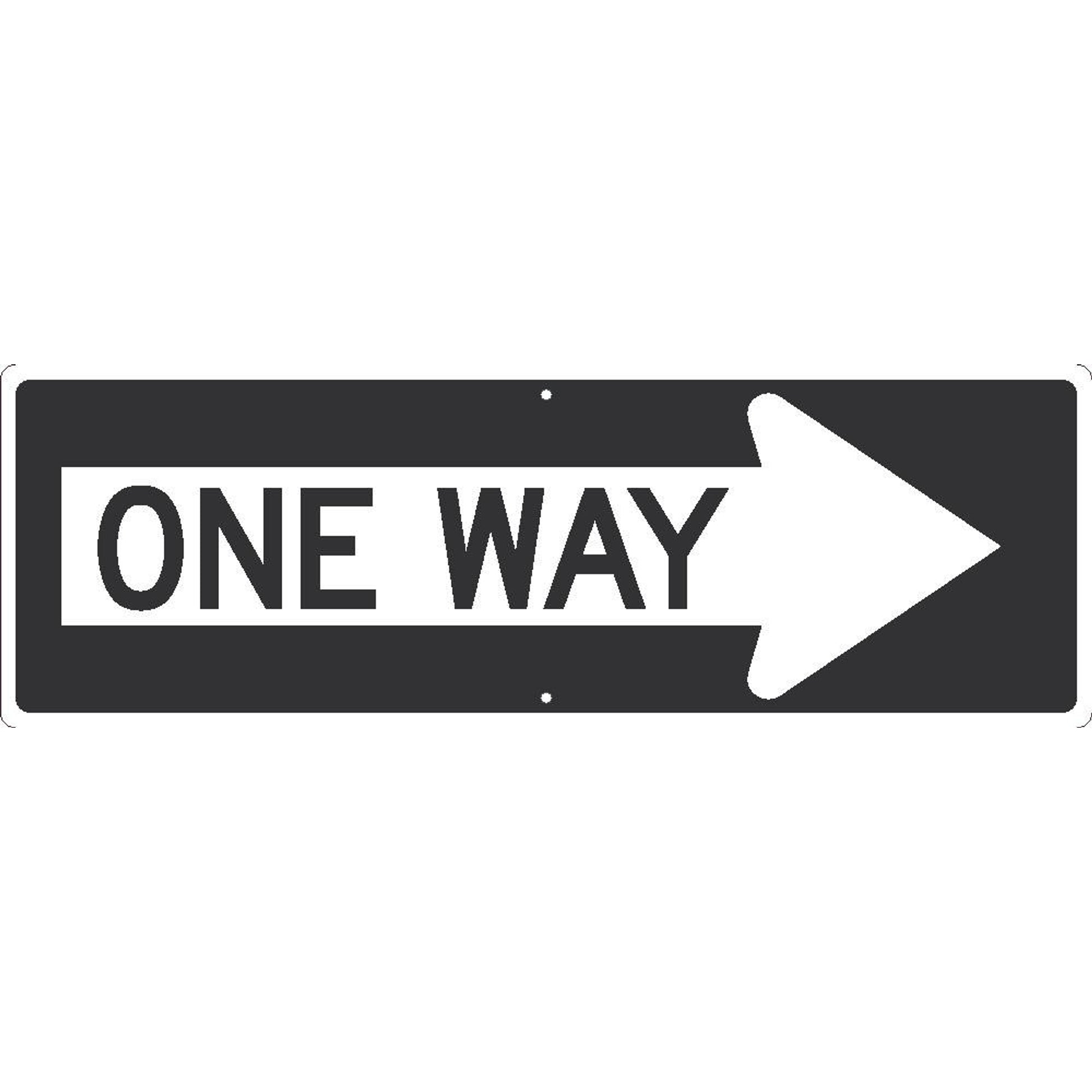 One Way Arrow Right Sign - 12X36 -.080 Hip Ref Alum - TM509K
