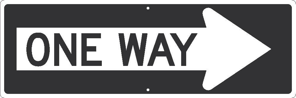 One Way Arrow Right Sign - 12X36 -.080 Hip Ref Alum - TM509K