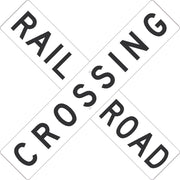 Railroad Crossing - 9"X48" -2 Sign Panels Cross X -.080 Hip Ref Alum - TM9326K