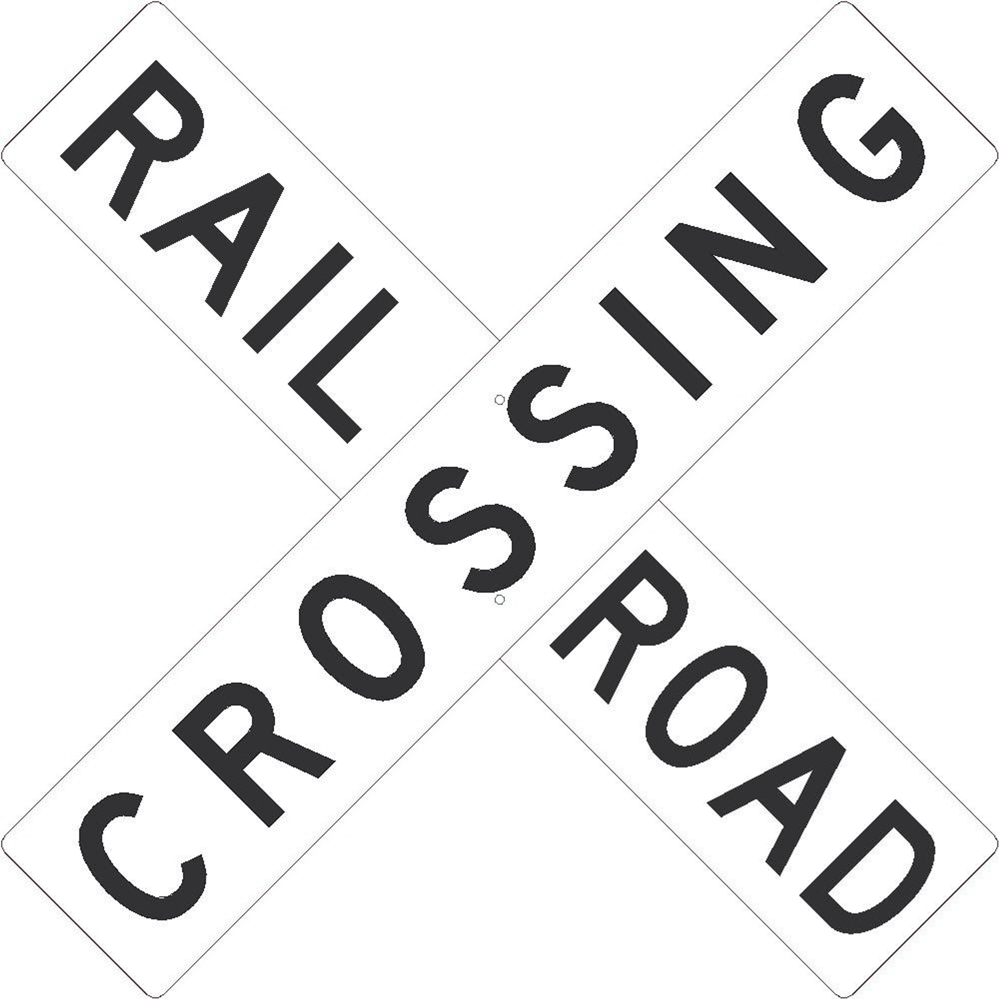 Railroad Crossing - 9"X48" -2 Sign Panels Cross X -.080 Hip Ref Alum - TM9326K
