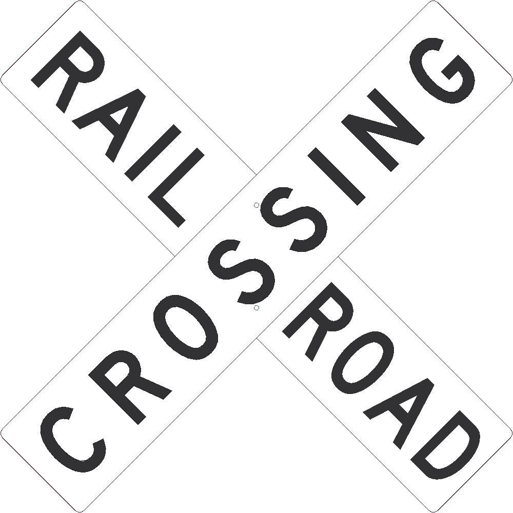 Railroad Crossing - 9"X48" -2 Sign Panels Cross X -.080 Hip Ref Alum - TM9326K