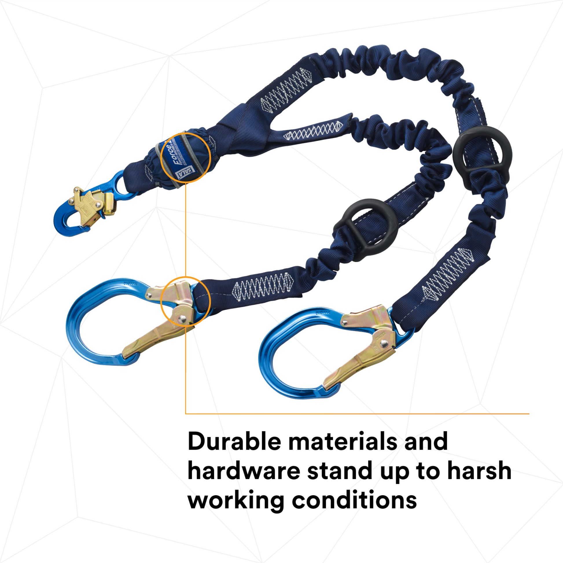 3M DBI-SALA Force2 Elastic 100% Tie-Off Shock Absorbing Lanyard - 1246032