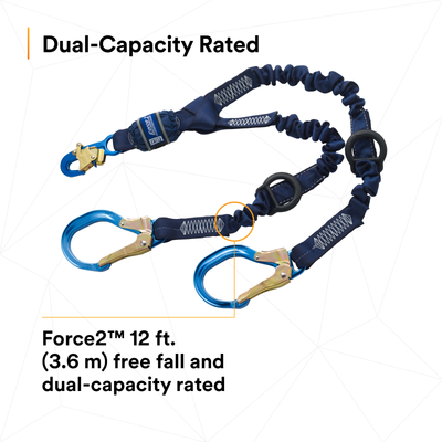 3M DBI-SALA Force2 Elastic 100% Tie-Off Shock Absorbing Lanyard - 1246032