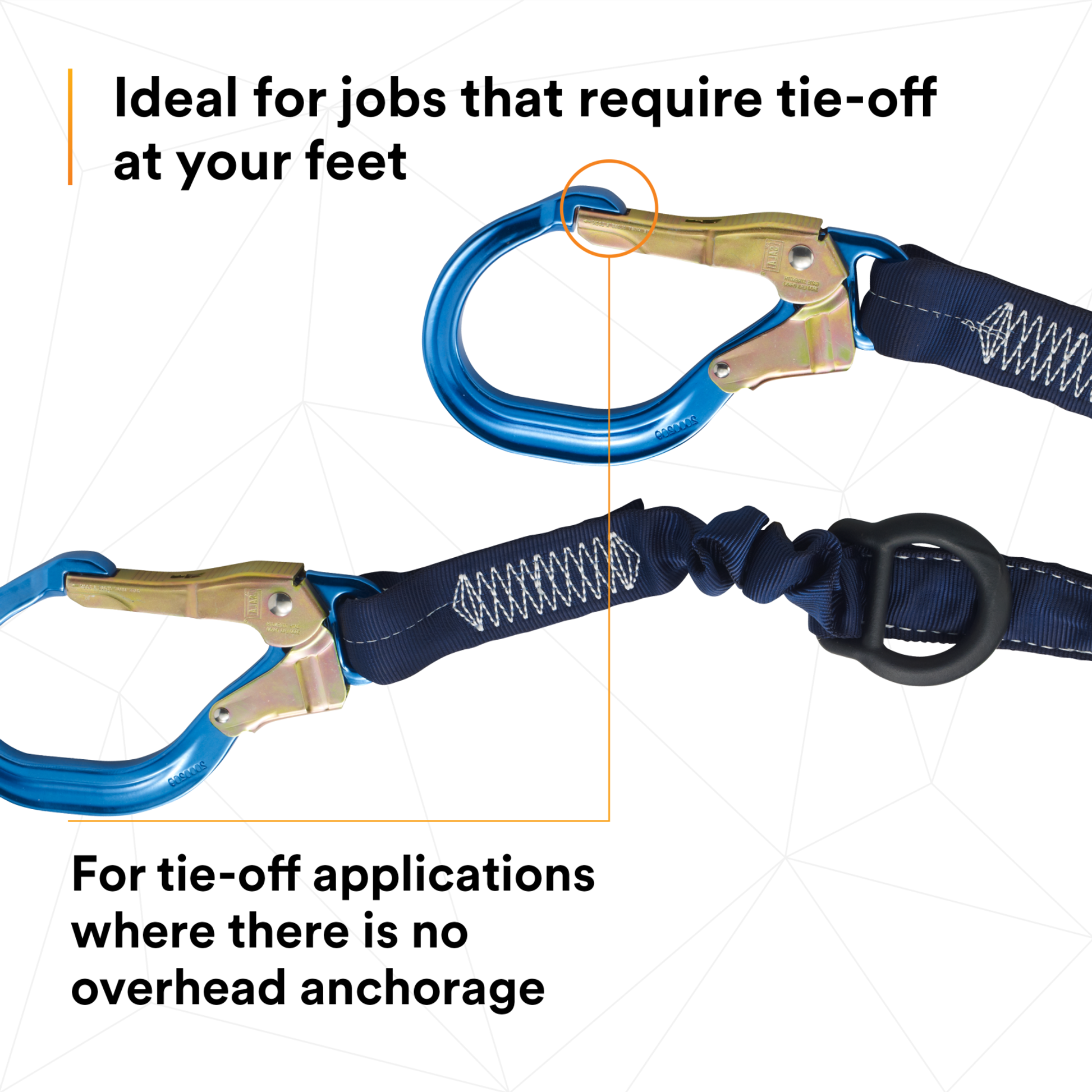3M DBI-SALA Force2 Elastic 100% Tie-Off Shock Absorbing Lanyard - 1246032