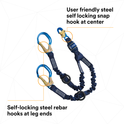 3M DBI-SALA Force2 Elastic 100% Tie-Off Shock Absorbing Lanyard - 1246032