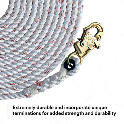 3M DBI-SALA Rope Lifeline with 2 Snap Hooks - 1202823