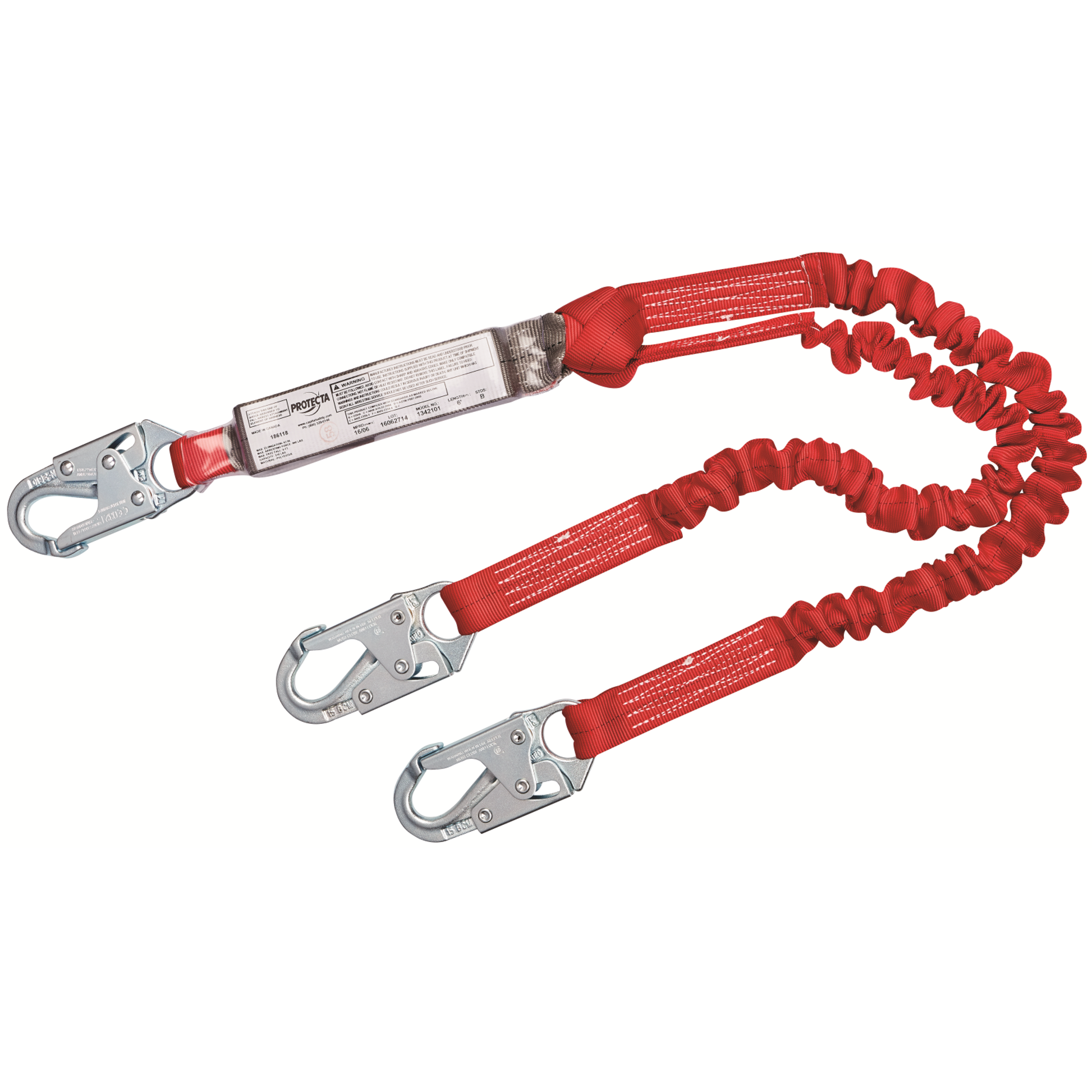 3M Protecta 100% Tie-Off Stretch Web Shock-Absorbing Lanyard - 6 ft - 1342101