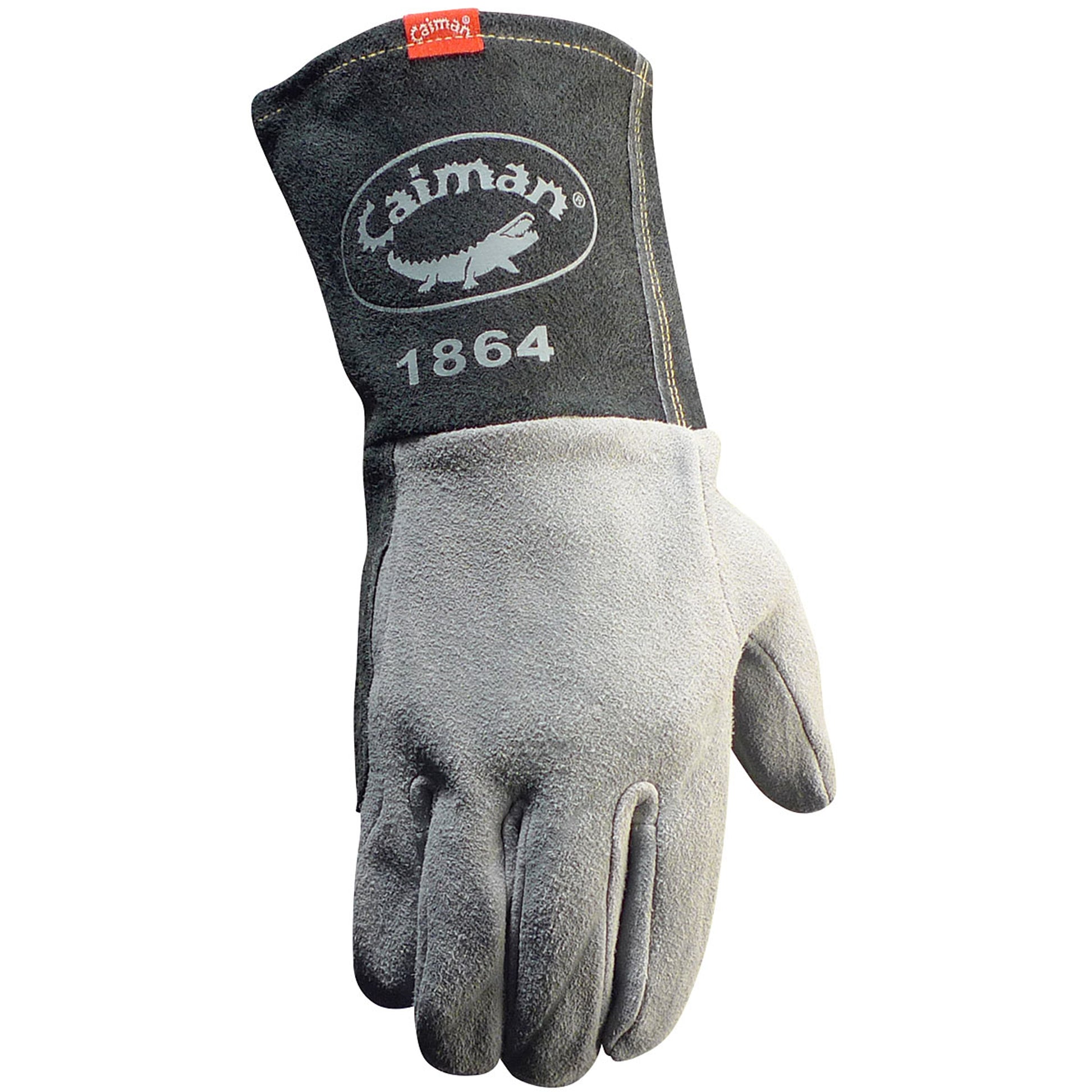 Caiman Premium Split Deerskin TIG Welder's Glove w/a 4" Gray Extended Cuff - 12/PR - 1864