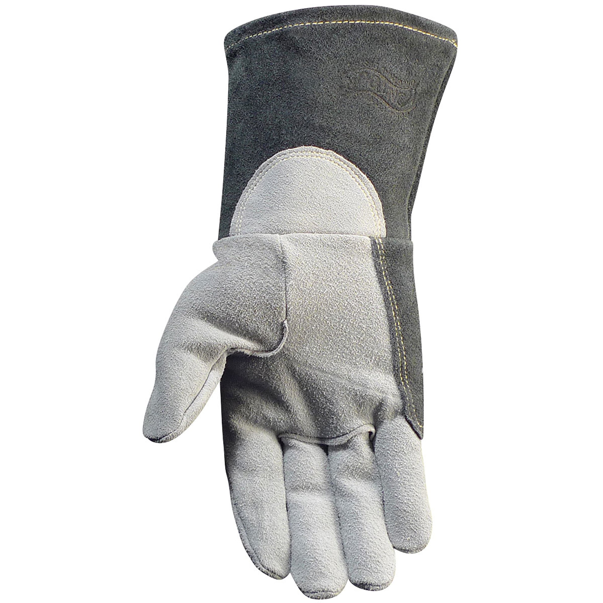 Caiman Premium Split Deerskin TIG Welder's Glove w/a 4" Gray Extended Cuff - 12/PR - 1864