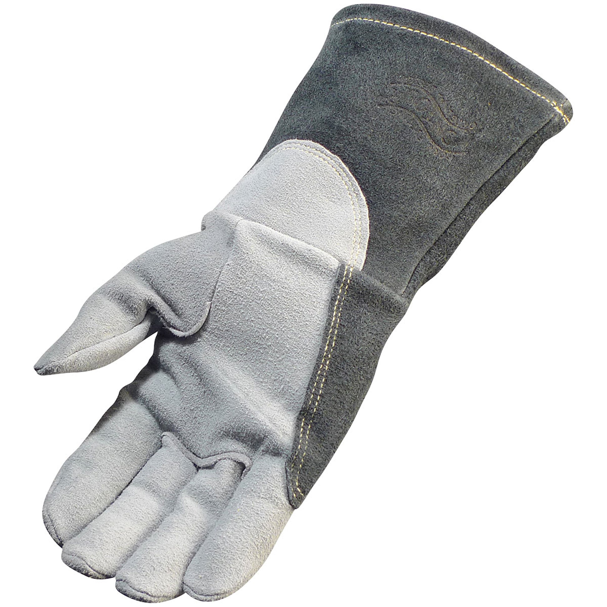 Caiman Premium Split Deerskin TIG Welder's Glove w/a 4" Gray Extended Cuff - 12/PR - 1864