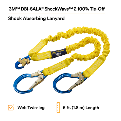 3M DBI-SALA ShockWave2 100% Tie-Off Shock Absorbing Lanyard - 1244409