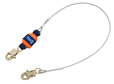 3M DBI-SALA EZ - Stop Leading Edge Cable Shock Absorbing Lanyard 1246066 - Orange - 6 ft