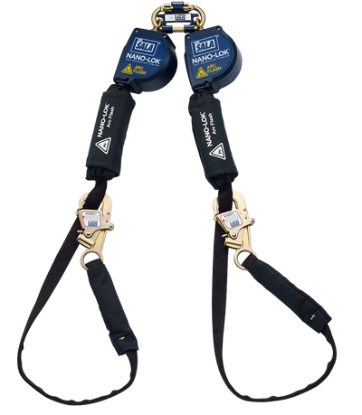 3M DBI-SALA Nano-Lok Arc Flash Tie-Back Twin-Leg Personal Self-Retracting Lifeline - Kevlar Fiber Web - 11 ft - 3101565