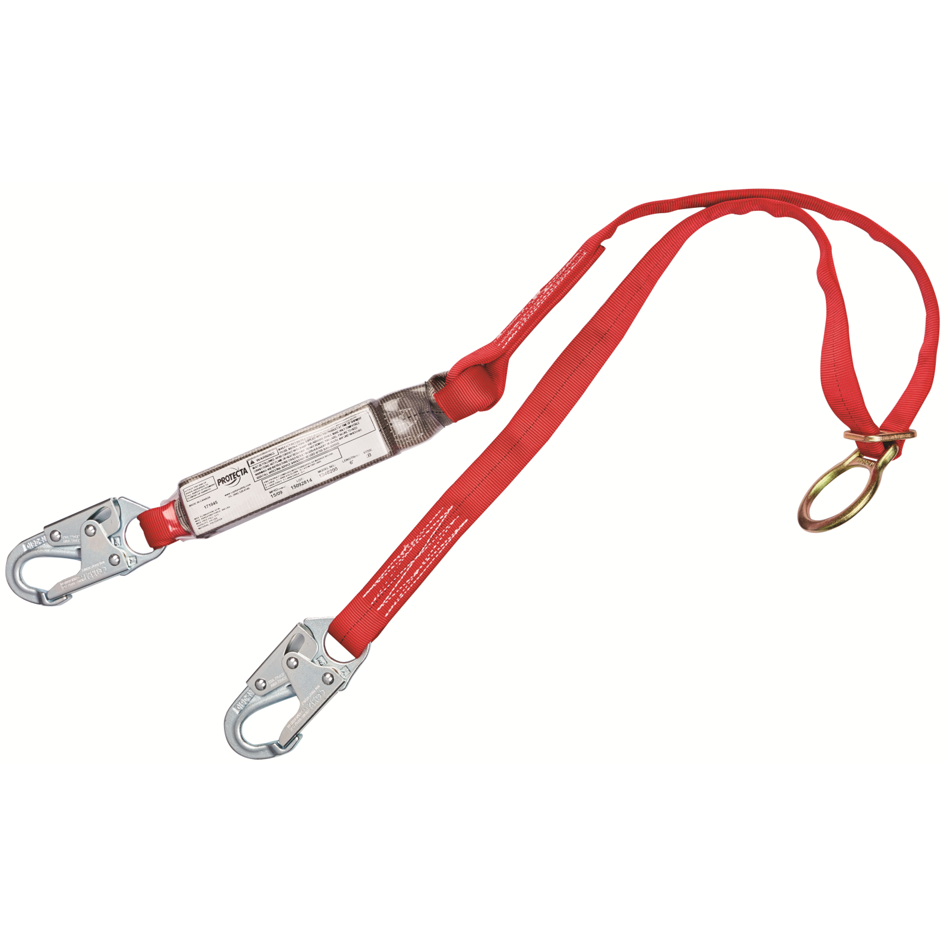 3M Protecta Tie-Back Web Shock-Absorbing Lanyard - 6 ft - 1340200