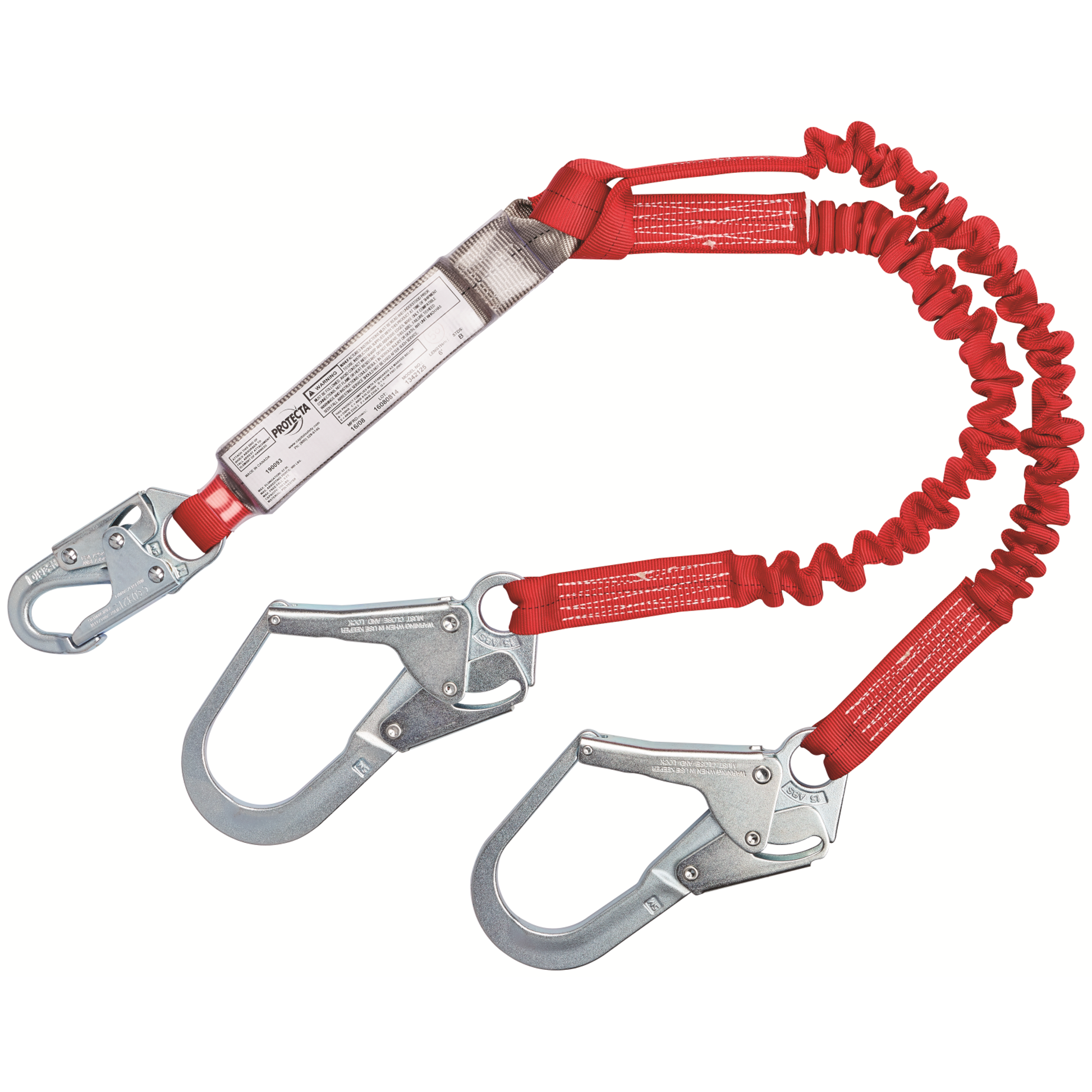 3M Protecta 100% Tie-Off Stretch Web Shock-Absorbing Lanyard - 6 ft - 1342125