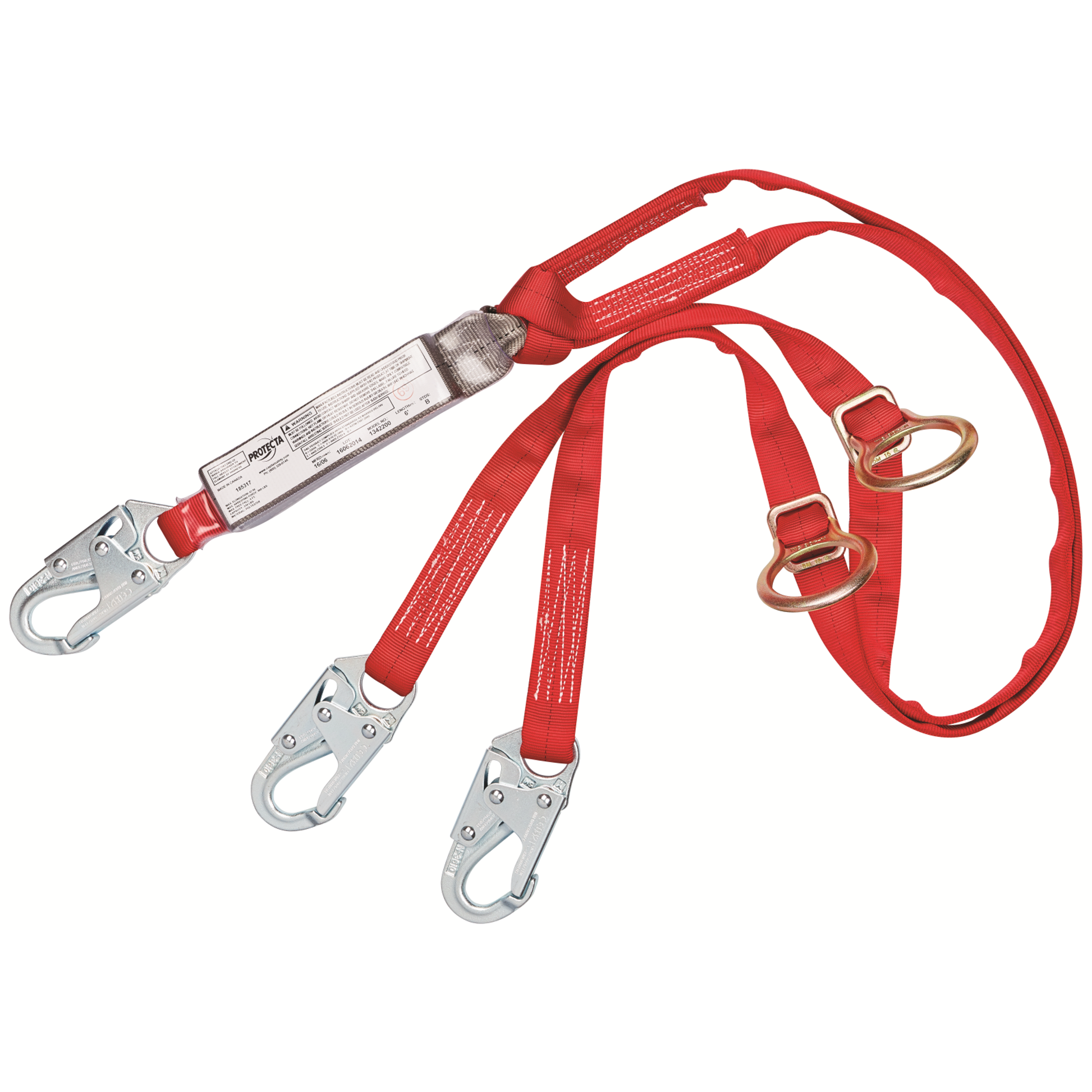 3M Protecta Tie-Back 100% Tie-Off Web Shock-Absorbing Lanyard - 6 ft - 1342200